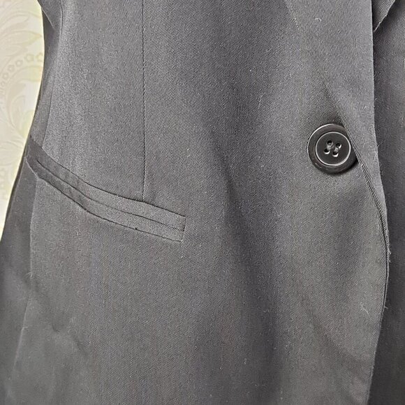 Anne Klein Size 10 Black 1 Button Blazer Notched Lapels Long Slv 3 Pockets NWOT - Picture 4 of 11